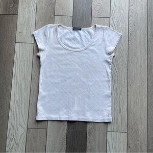 Brandy Melville Cream Short Sleeve Top